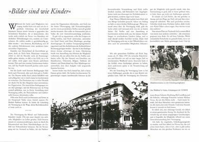 Aufgeschlagenes Buch "Bilder sind wie Kinder" von Marc Alexander über Arnulf Erich Stegmann, Mundmaler und Gründer der Vereinigung der mund- und fußmalenden Künstler. Enthält Text und historische Schwarzweißfotos, 160 Seiten, gebundene Ausgabe.