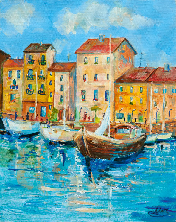 Bild Italienische Hafenidylle Bild Italienische Hafenidylle