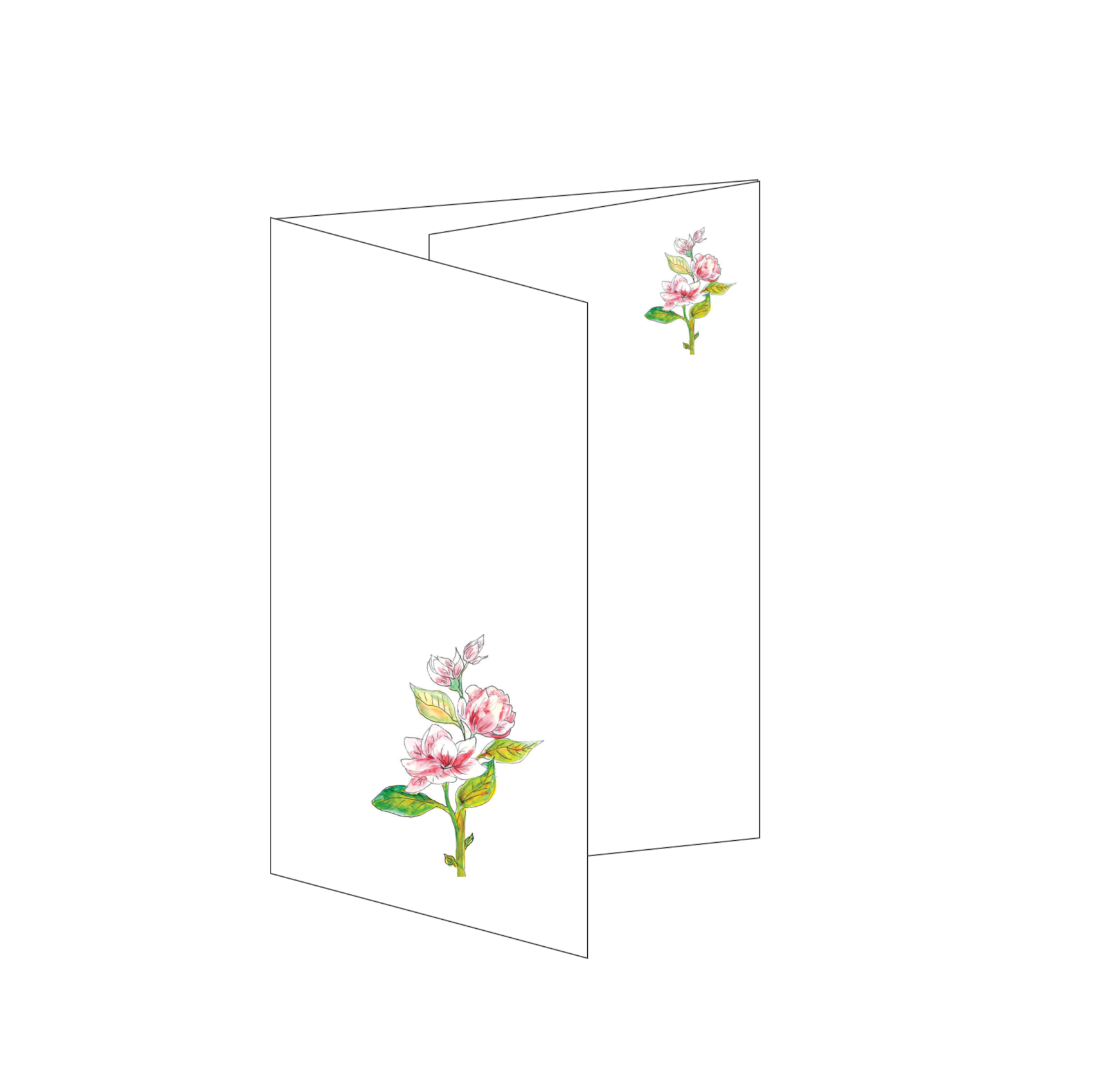 Fein verziertes Briefpapier, 25 aufklappbare Blumenbriefbögen mit rosa Blüten-Motiv, edles Design, passend zu weißen Kuverts, Geschenkidee, ideal für besondere Briefe oder Einladungen, Format 28,5 x 17 cm, hochwertige Qualität